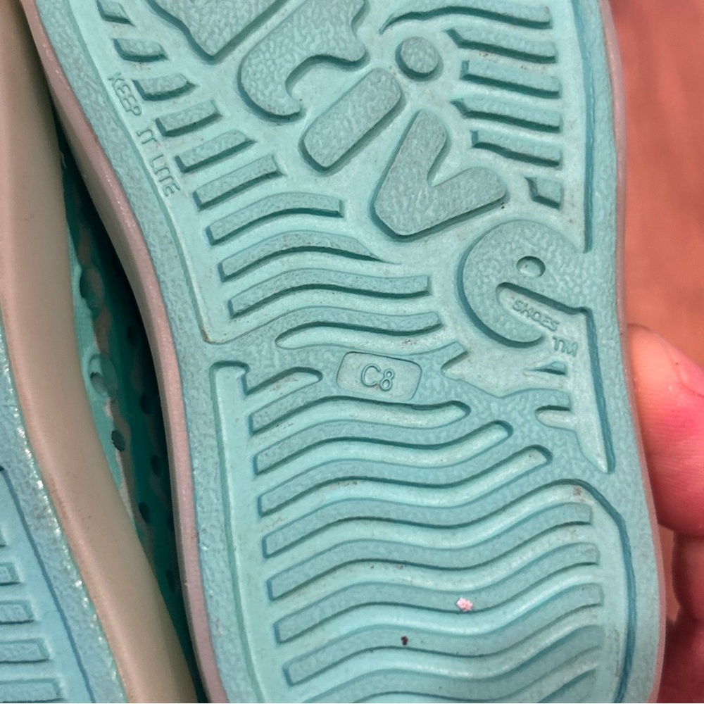 Native Jefferson Waterproof Slip-On Shoes Aqua Sz C8 - Picture 5 of 7